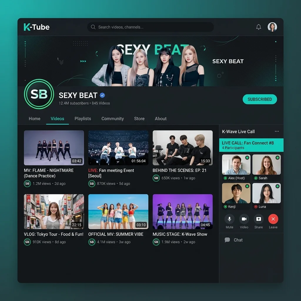 YouTube Clone Interactive Panels
