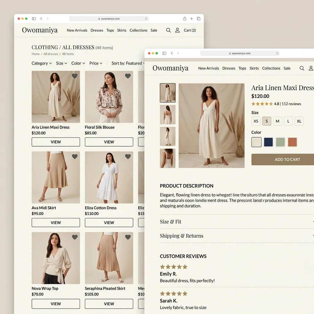 Owomaniya Product Listing Showcase
