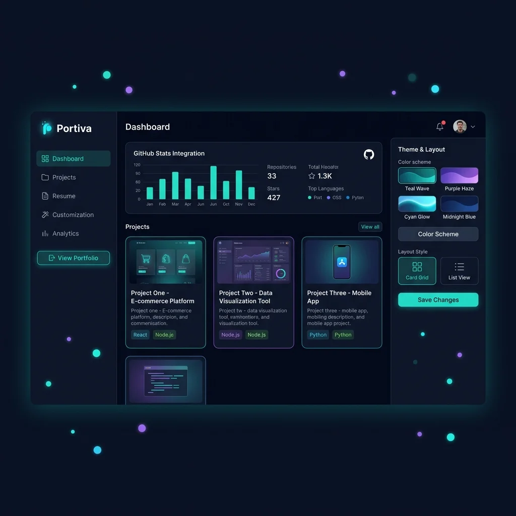 Codefolio Portfolio Builder Interface